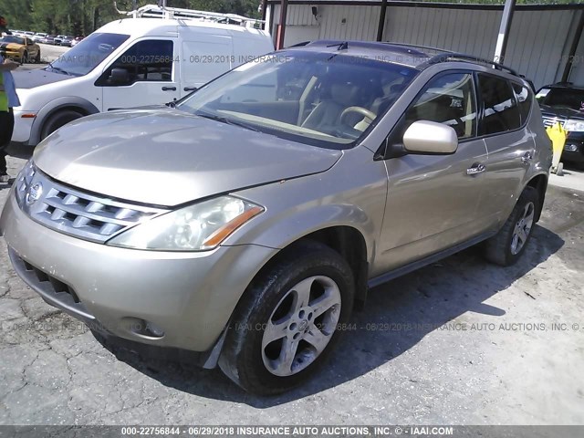 JN8AZ08W15W427022 - 2005 NISSAN MURANO SL/SE/S BEIGE photo 2