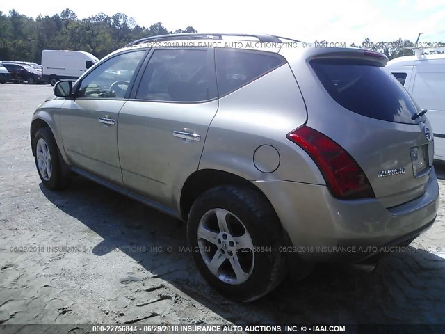 JN8AZ08W15W427022 - 2005 NISSAN MURANO SL/SE/S BEIGE photo 3