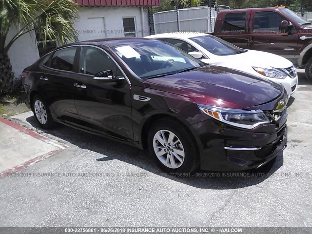 5XXGT4L31JG210559 - 2018 KIA OPTIMA LX/S BURGUNDY photo 1