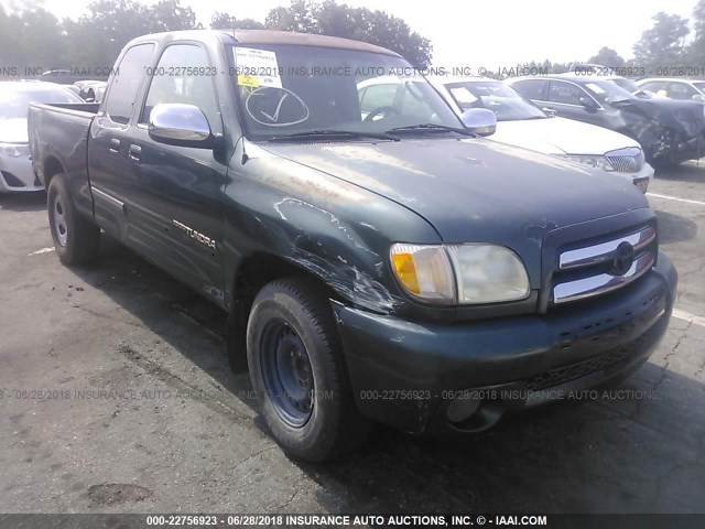 5TBRT34173S383870 - 2003 TOYOTA TUNDRA ACCESS CAB SR5 GREEN photo 1