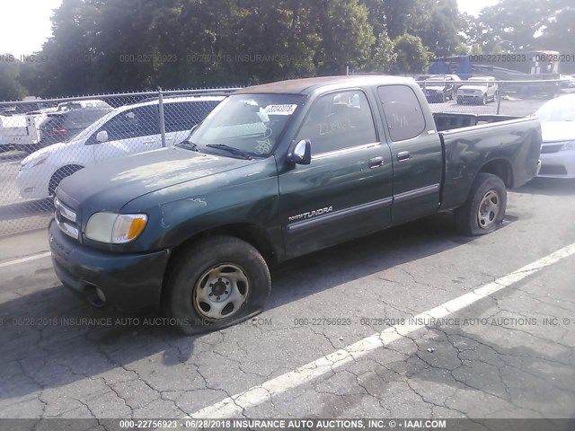 5TBRT34173S383870 - 2003 TOYOTA TUNDRA ACCESS CAB SR5 GREEN photo 2