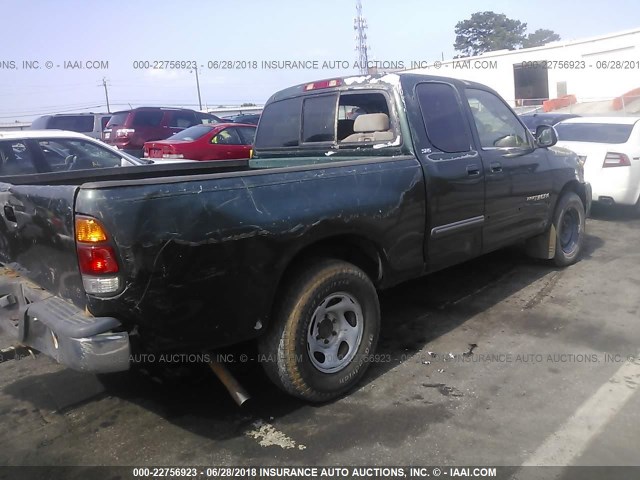 5TBRT34173S383870 - 2003 TOYOTA TUNDRA ACCESS CAB SR5 GREEN photo 4