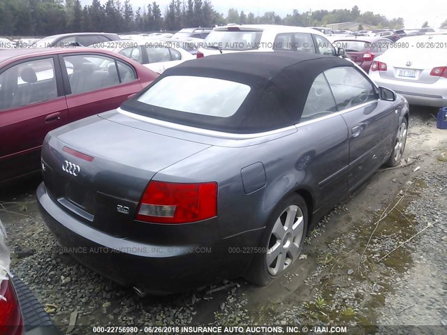 WAUDT48H76K009850 - 2006 AUDI A4 QUATTRO GRAY photo 4