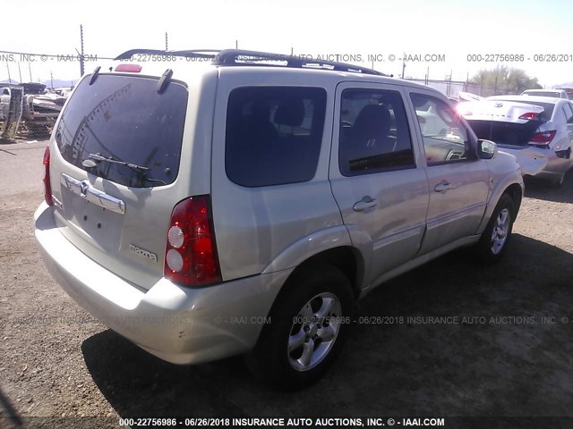 4F2CZ04195KM25296 - 2005 MAZDA TRIBUTE S GOLD photo 4