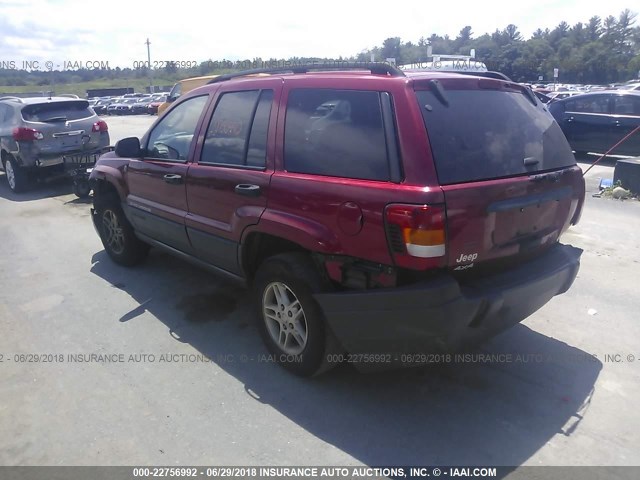 1J4GW48S84C354373 - 2004 JEEP GRAND CHEROKEE LAREDO/COLUMBIA/FREEDOM RED photo 3