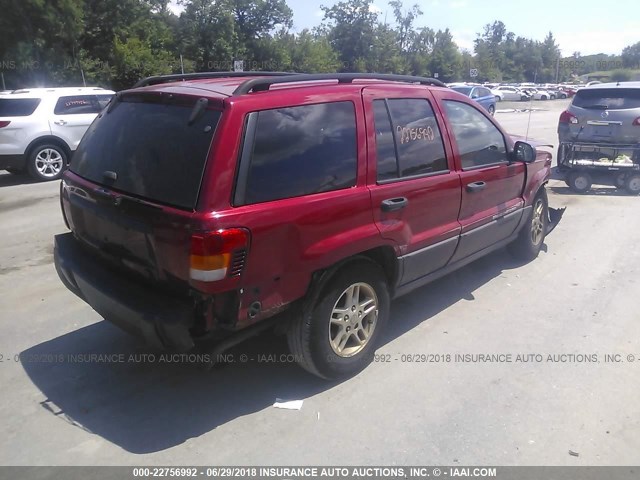 1J4GW48S84C354373 - 2004 JEEP GRAND CHEROKEE LAREDO/COLUMBIA/FREEDOM 红色 照片 4