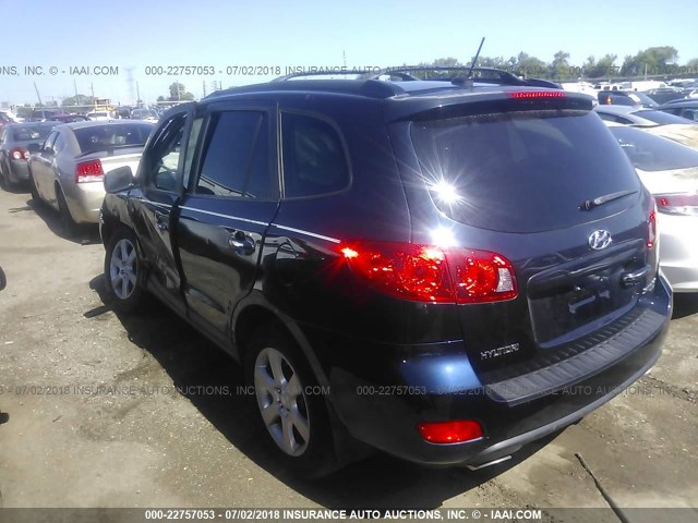 5NMSH13EX9H305176 - 2009 HYUNDAI SANTA FE SE/LIMITED BLUE photo 3