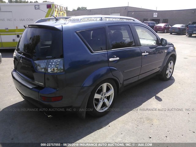 JA4MT41X27U014510 - 2007 MITSUBISHI OUTLANDER XLS BLUE photo 4