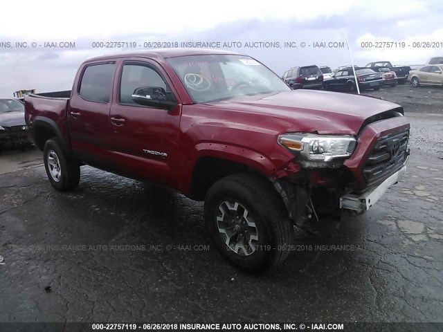 3TMCZ5AN9GM011340 - 2016 TOYOTA TACOMA DBL CAB/SR/SR5/TRD SPT/OR RED photo 1