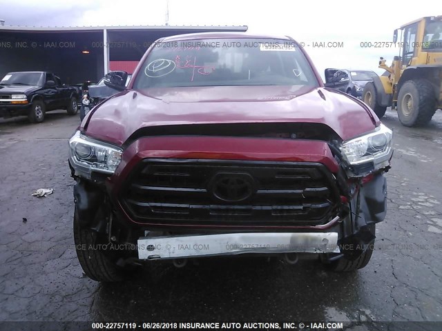 3TMCZ5AN9GM011340 - 2016 TOYOTA TACOMA DBL CAB/SR/SR5/TRD SPT/OR RED photo 6
