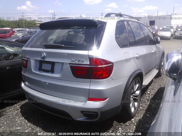 5UXZV8C52CL423324 - 2012 BMW X5 XDRIVE50I Srebrny zdjęcie 4