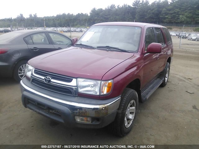 JT3HN86R520386866 - 2002 TOYOTA 4RUNNER SR5 RED photo 2