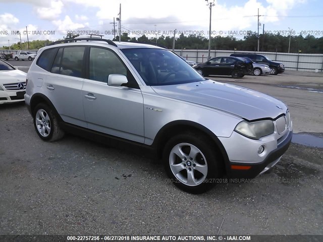 WBXPC93407WJ00778 - 2007 BMW X3 3.0SI SILVER photo 1