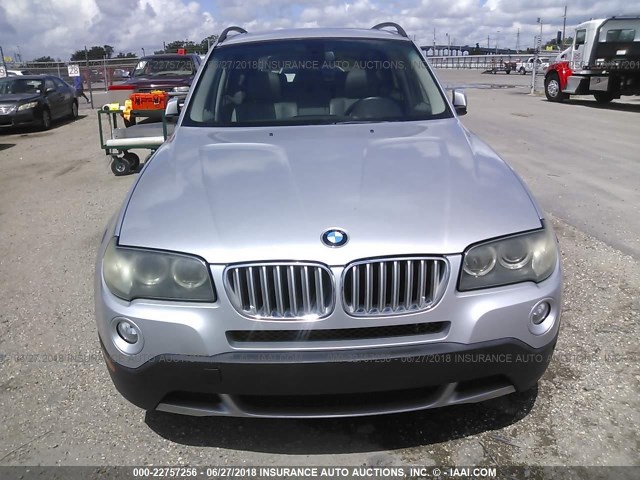 WBXPC93407WJ00778 - 2007 BMW X3 3.0SI SILVER photo 6