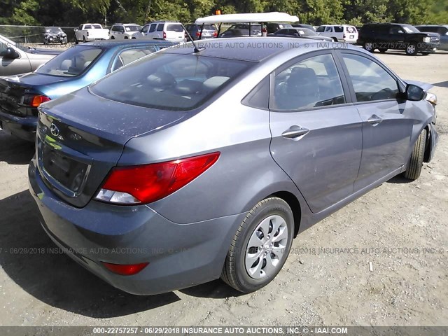 KMHCT4AE8HU308300 - 2017 HYUNDAI ACCENT SE GRAY photo 4