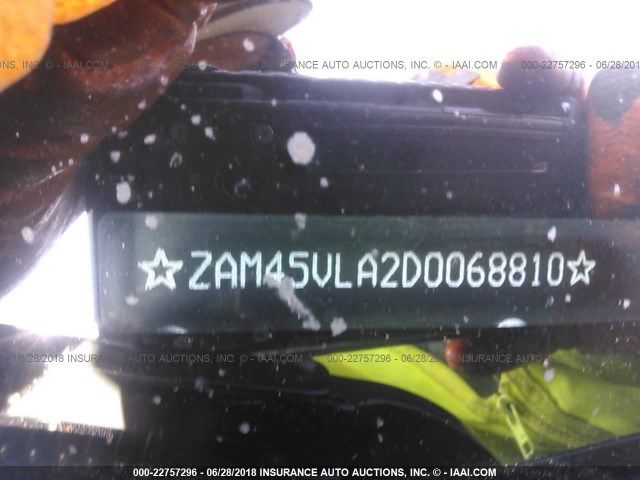 ZAM45VLA2D0068810 - 2013 MASERATI GRANTURISMO S/SPORT/MC BLACK photo 9