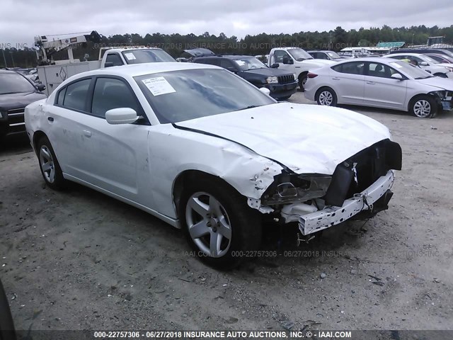 2C3CDXAT9EH357848 - 2014 DODGE CHARGER POLICE WHITE photo 1