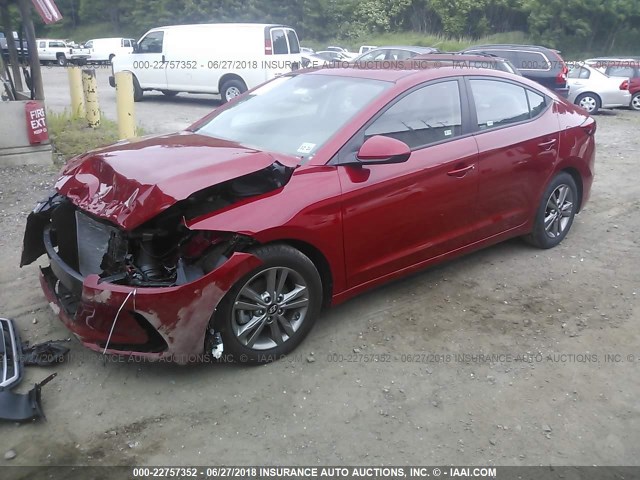 5NPD84LF5JH296378 - 2018 HYUNDAI ELANTRA SEL/VALUE/LIMITED MAROON photo 2