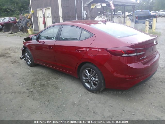 5NPD84LF5JH296378 - 2018 HYUNDAI ELANTRA SEL/VALUE/LIMITED MAROON photo 3