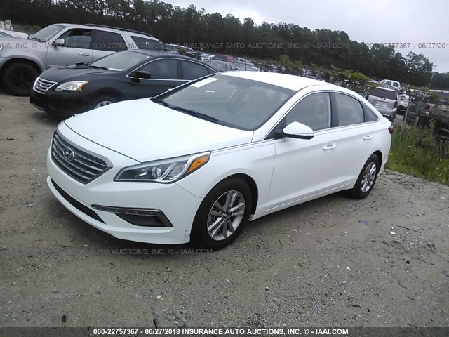 5NPE24AA7GH402190 - 2016 HYUNDAI SONATA ECO WHITE photo 2