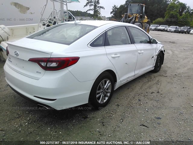 5NPE24AA7GH402190 - 2016 HYUNDAI SONATA ECO WHITE photo 4