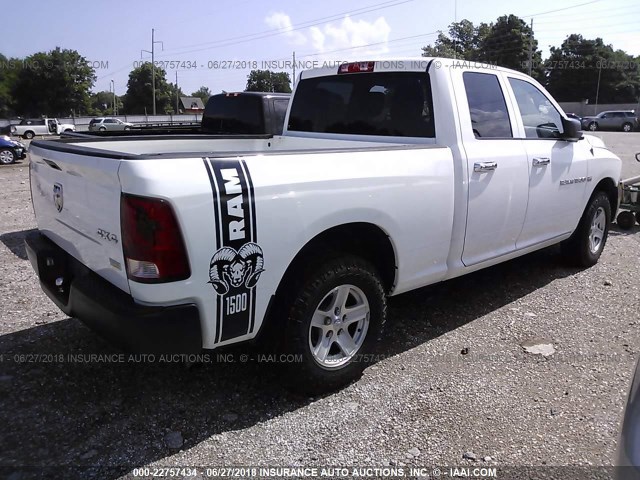 1C6RD7FP5CS201630 - 2012 DODGE RAM 1500 ST WHITE photo 4