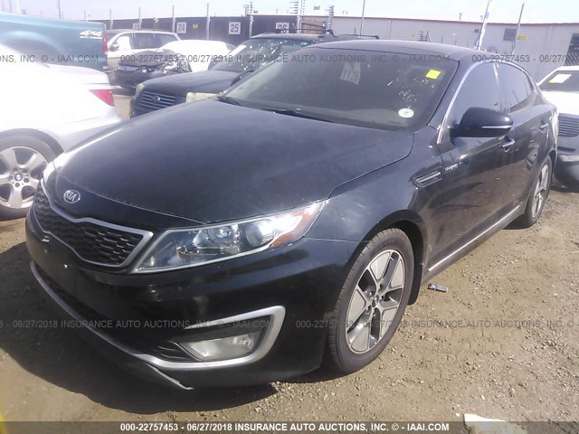 KNAGM4AD4D5047100 - 2013 KIA OPTIMA HYBRID BLACK photo 2