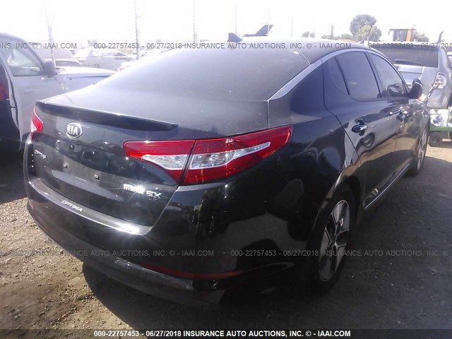 KNAGM4AD4D5047100 - 2013 KIA OPTIMA HYBRID BLACK photo 4