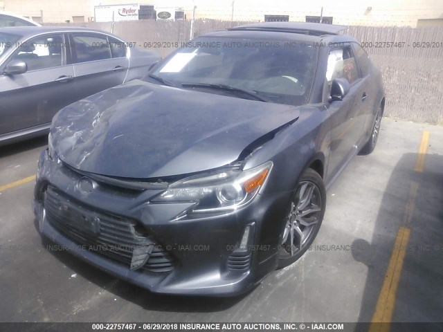 JTKJF5C75E3067460 - 2014 TOYOTA SCION TC GRAY photo 2