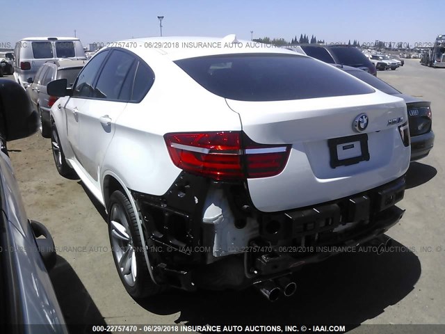 5YMGZ0C52E0J99806 - 2014 BMW X6 M WHITE photo 3