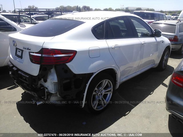 5YMGZ0C52E0J99806 - 2014 BMW X6 M WHITE photo 4