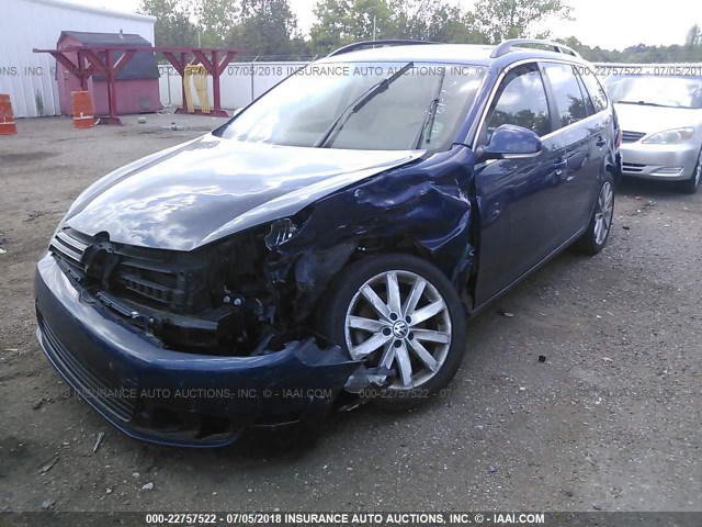 3VWPL7AJ2DM629832 - 2013 VOLKSWAGEN JETTA TDI BLUE photo 2