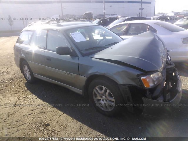 4S3BH6655Y7654910 - 2000 SUBARU LEGACY OUTBACK GREEN photo 1