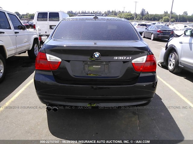 WBAVD33576KV60367 - 2006 BMW 330 XI BLACK photo 6