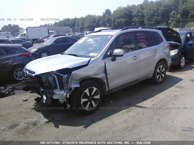 JF2SJALC6HH401052 - 2017 SUBARU FORESTER 2.5I LIMITED SILVER photo 2