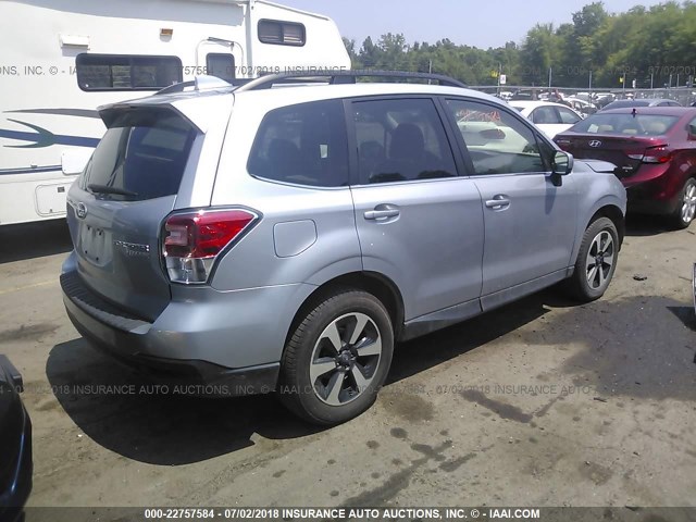 JF2SJALC6HH401052 - 2017 SUBARU FORESTER 2.5I LIMITED SILVER photo 4