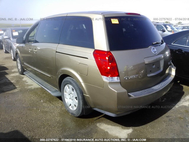 5N1BV28UX4N349927 - 2004 NISSAN QUEST S/SE/SL GOLD photo 3