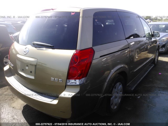 5N1BV28UX4N349927 - 2004 NISSAN QUEST S/SE/SL GOLD photo 4