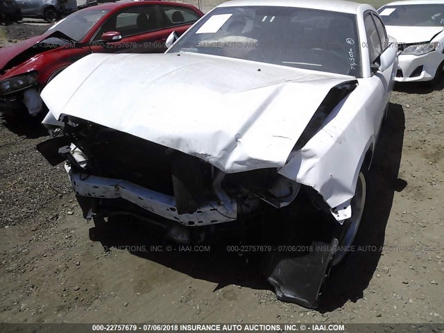 2C3CDXBGXCH161545 - 2012 DODGE CHARGER SE WHITE photo 6