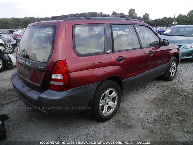 JF1SG636X4H712326 - 2004 SUBARU FORESTER 2.5X RED photo 4