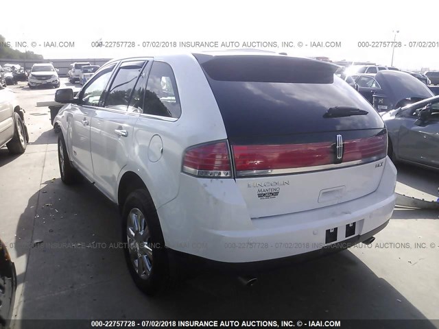 2LMDJ6JC8ABJ27136 - 2010 LINCOLN MKX WHITE photo 3