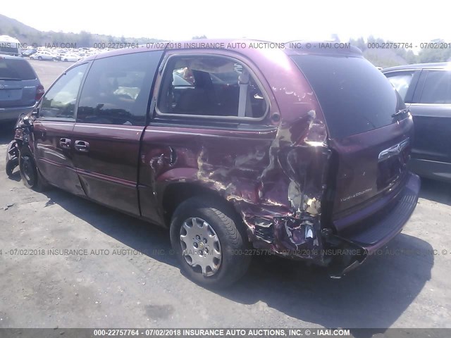 2C8GP44302R734134 - 2002 CHRYSLER TOWN & COUNTRY LX MAROON photo 3