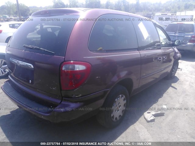 2C8GP44302R734134 - 2002 CHRYSLER TOWN & COUNTRY LX MAROON photo 4