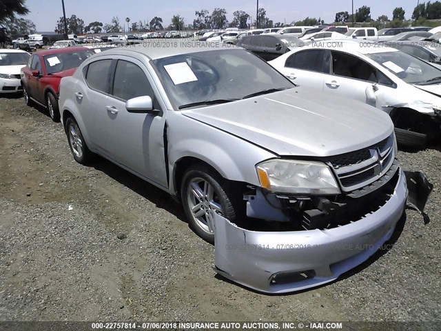 1C3CDZCB2CN196604 - 2012 DODGE AVENGER SXT SILVER photo 1