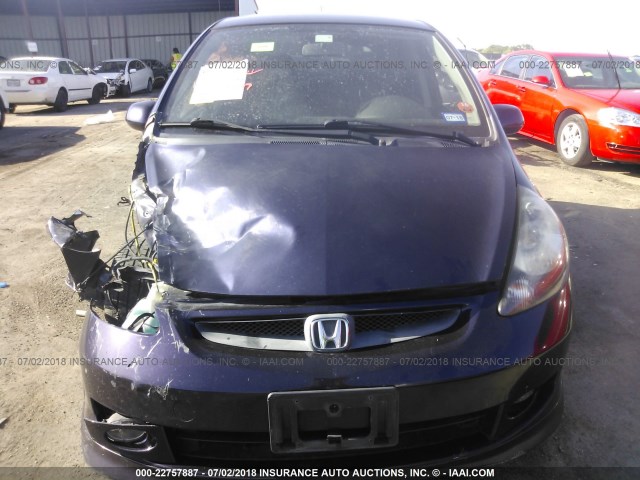 JHMGD38658S069861 - 2008 HONDA FIT SPORT PURPLE photo 6