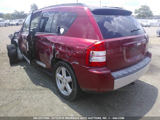 1J8FT57W67D241629 - 2007 JEEP COMPASS LIMITED BURGUNDY photo 3