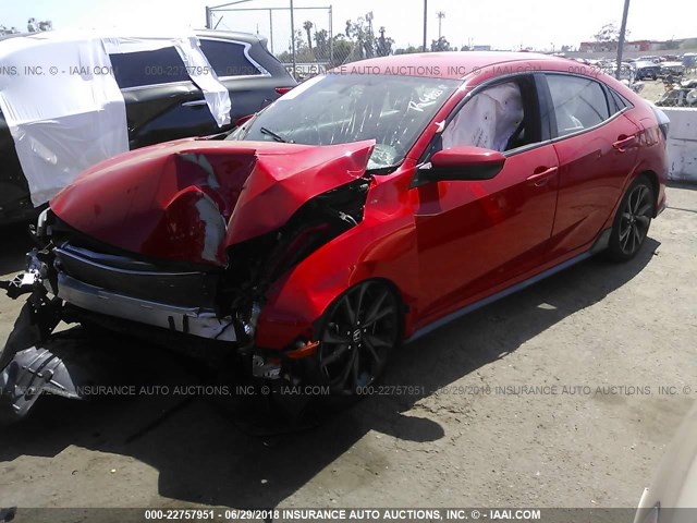 SHHFK7H45HU407215 - 2017 HONDA CIVIC SPORT Rouge photo 2