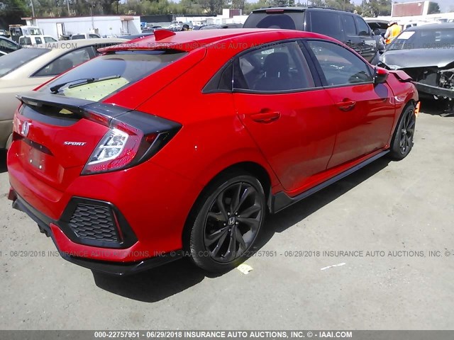 SHHFK7H45HU407215 - 2017 HONDA CIVIC SPORT Rouge photo 4