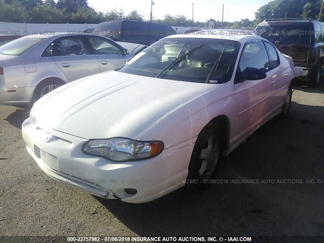 2G1WX15K129210372 - 2002 CHEVROLET MONTE CARLO SS WHITE photo 2