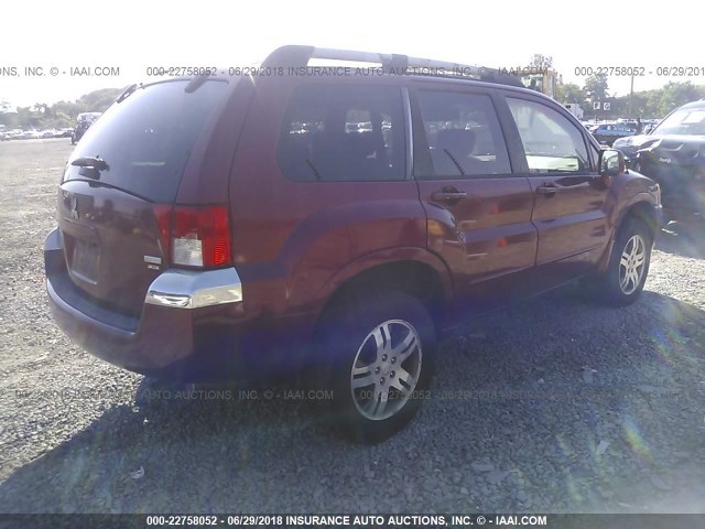 4A4MN31S35E031881 - 2005 MITSUBISHI ENDEAVOR XLS MAROON photo 4